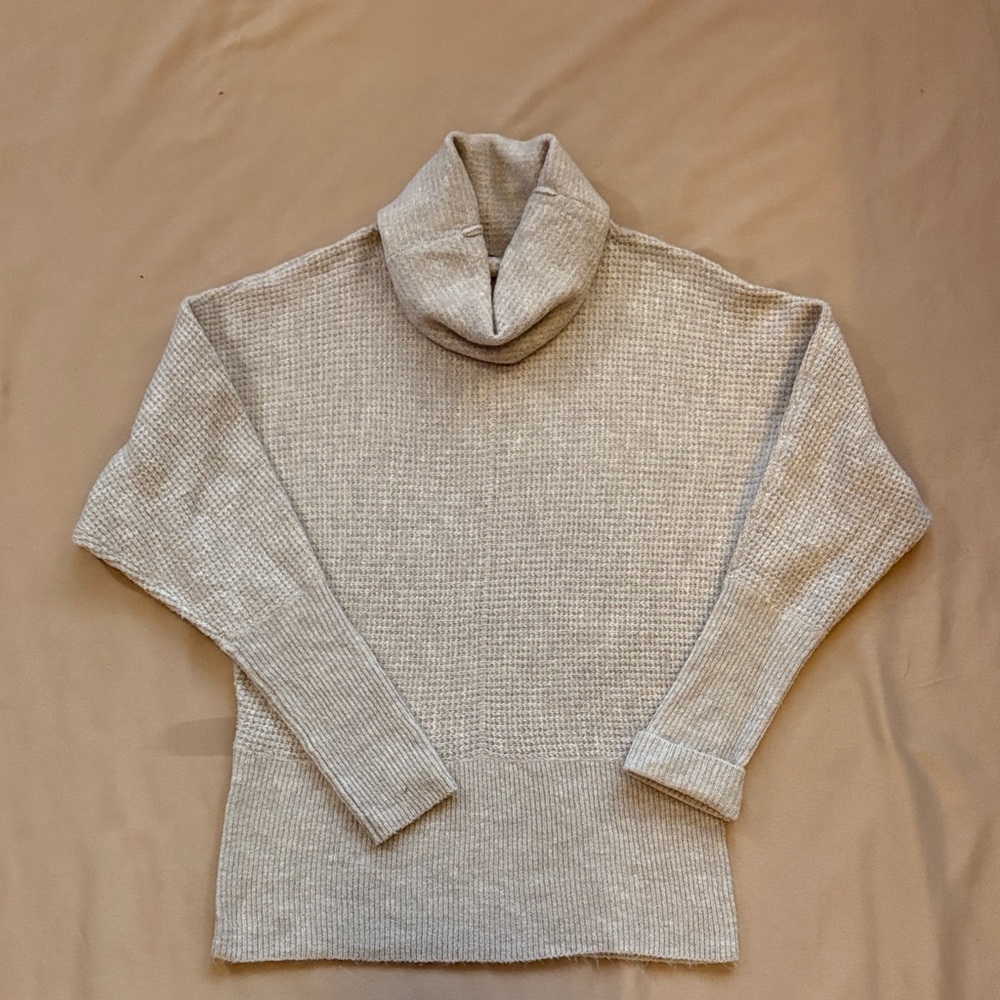 Express Oatmeal Dolman Sleeve Turtleneck Sweater | Cozy Minimalist Knit